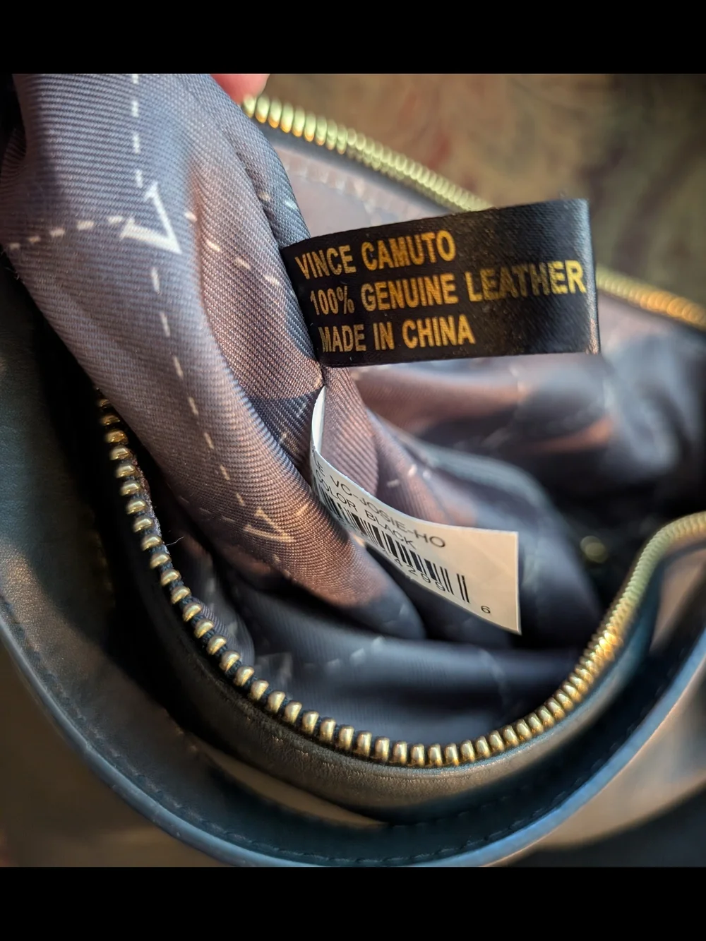 Vince Camuto Josie Black Leather Hobo Bag